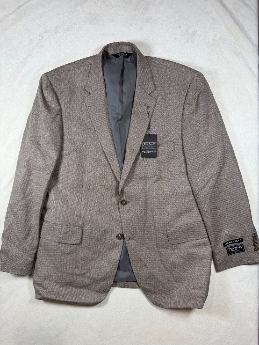 NWT $600 Jos. A. Bank Traveler 44R Men's Taupe Sport Coat Blazer